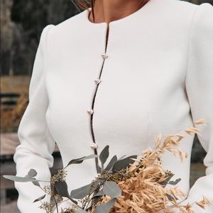 Wool & Cashmere wedding jacket with pearl beads